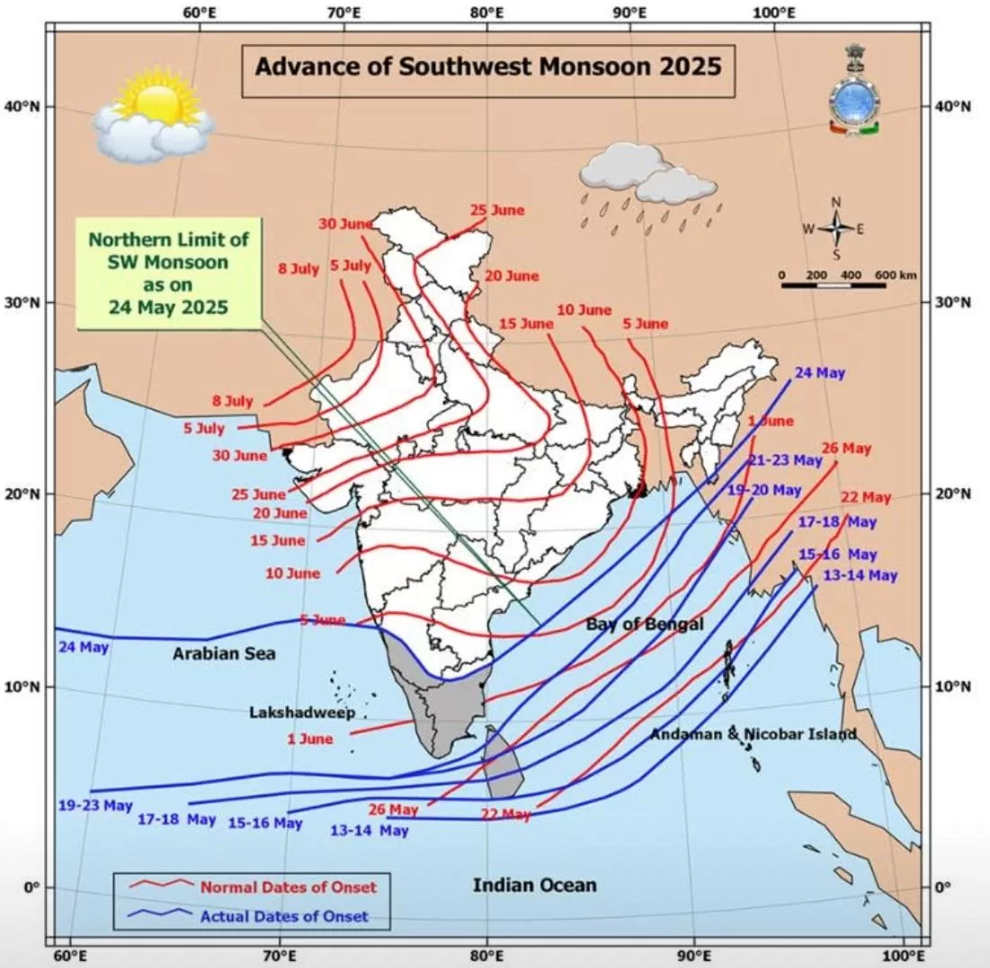 Weather Center Ranchi forecasts that monsoon may reach Jharkhand between 3 and 5 June