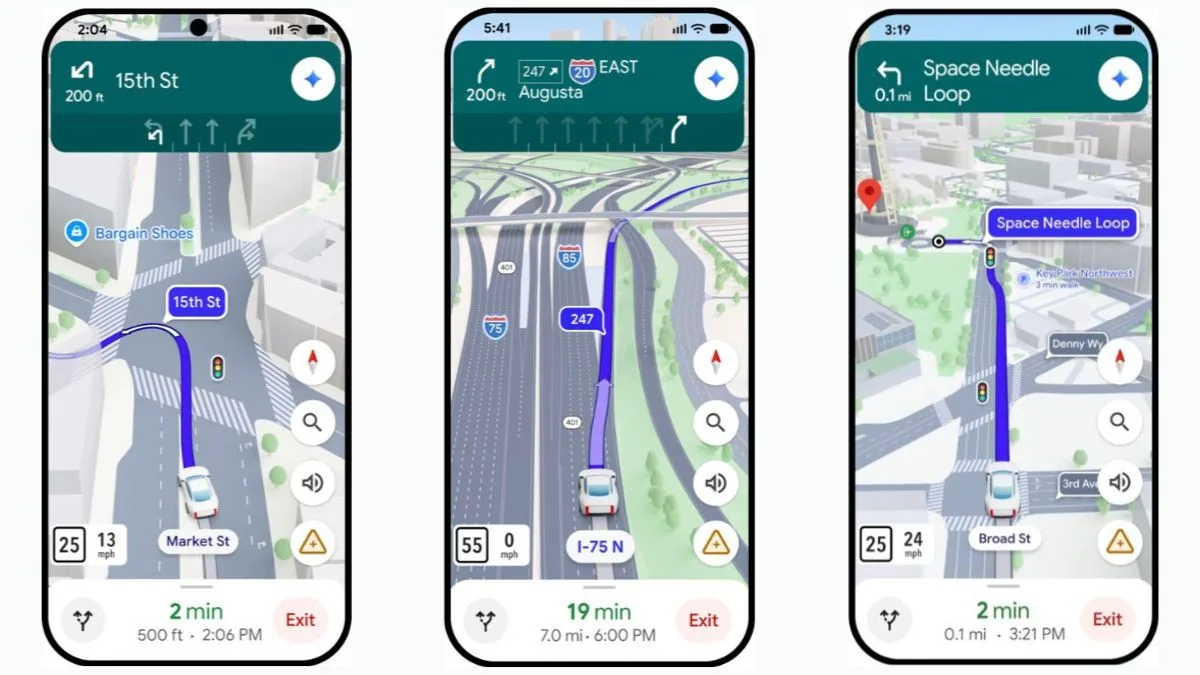 Immersive Navigation allows users to visualise routes, road merges, and critical road details like lanes, crosswalks, parking lots, and others better.