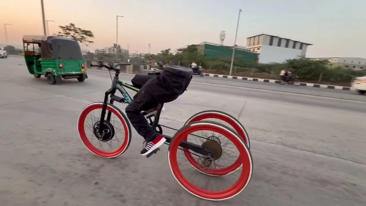 A young innovator from Surat has created a unique bicycle