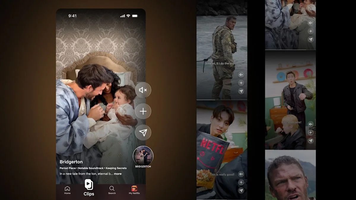 The redesigned Netflix mobile features Clips, which enables users to 'add', 'share', and 'explore' their favourite content.