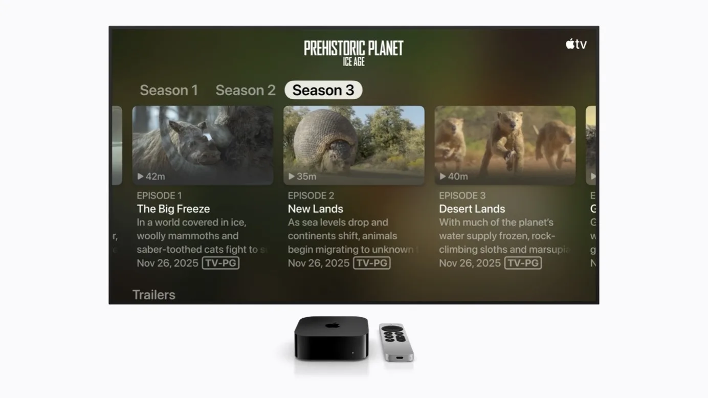 Larger Text support comes to tvOS, allowing viewers who have low vision to increase onscreen text size to be easier to read.