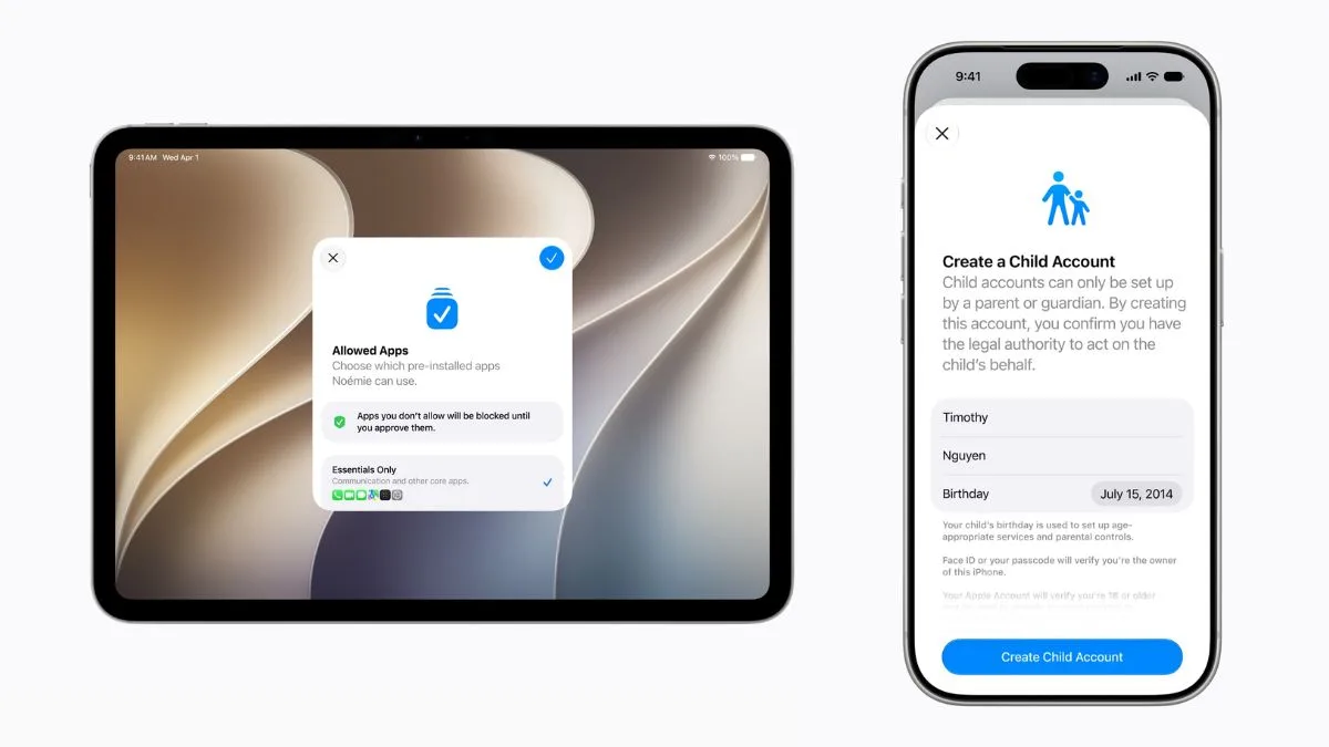 Parents can set a Child Account and limit access to apps