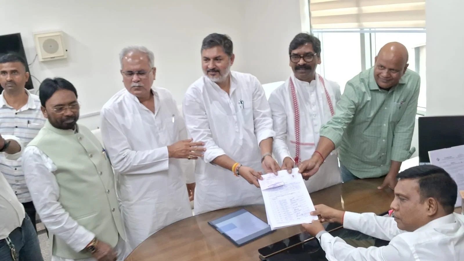 Three candidates filed nomination papers for election to two Rajya Sabha seats in Jharkhand